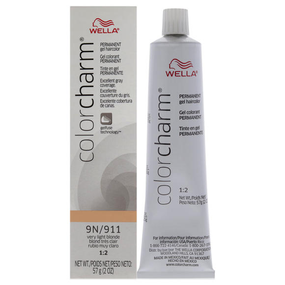 Color Charm Permanent Hair Color Gel - 911 9N Very Light Blonde by Wella 2 oz - Picture 1 of 4
